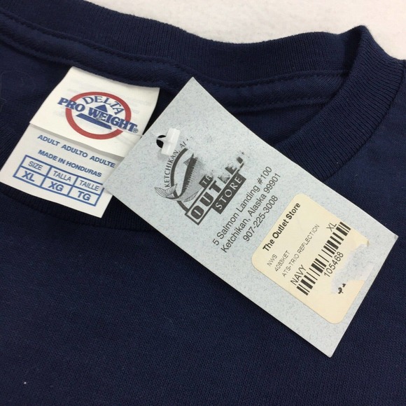 Vintage NOS Alaska Nature Short Sleeve T-Shirt XL Blue Yellow Bear Deadstock Y2K - Picture 4 of 7